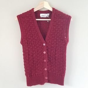 Vintage Red button down sweater vest
